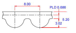 8YU rubbet timing belt